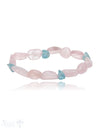 Rosenquarz Armband Trommelstein 10x8 mm poliert auf Elastik 18 cm - Shanti Enterprise AG