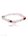 Rosenquarz Armband Trommelstein 10x8 mm poliert auf Elastik 18 cm - Shanti Enterprise AG