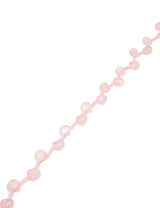 Rosenquarz Strang rosa facettiert Briolette 6.5x6.5 mm AAA mit Plastik-Spacer
