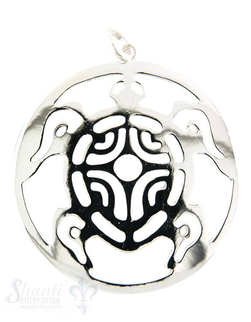 Si-Anhänger: Amulett durchbrochen Schildkröte D: 51 mm, Dicke 1 mm - Shanti Enterprise AG