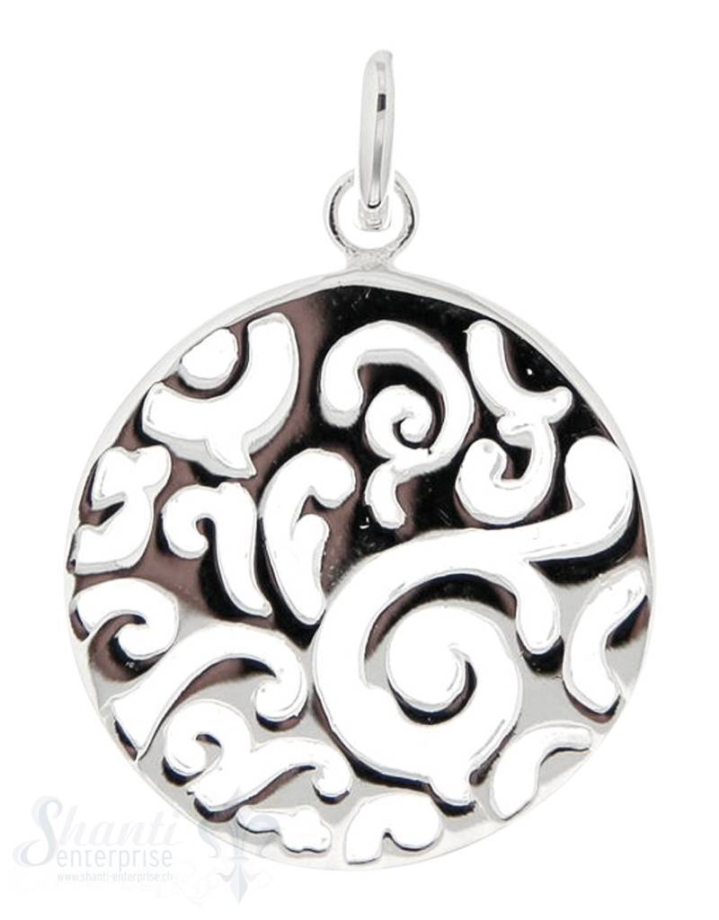 Si-Anhänger: Amulett rund durchbrochen, 19 mm - Shanti Enterprise AG