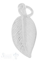 Si-Anhänger: Blatt mit Struktur 8.5 x 17 mm mit Öse