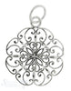 Si-Anhänger: Blumen-Amulett fein durchbrochen mit Öse, 19 mm - Shanti Enterprise AG