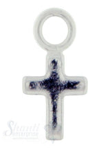 Si-Anhänger: Kreuz poliert 8x5mm Dicke: 0.6mm mit Öse 5 Stk. / Pack