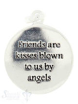 Si-Anhänger: Plaquetten rund mit Text D: 16mm Dicke: 0.85mm Friends are kisses blown to us by angel