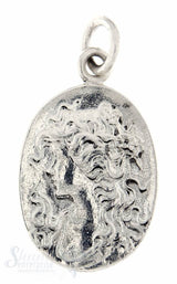 Si-Anhänger:Amulett oval mit Kameliendame mit gr. Oese 25x34 mm