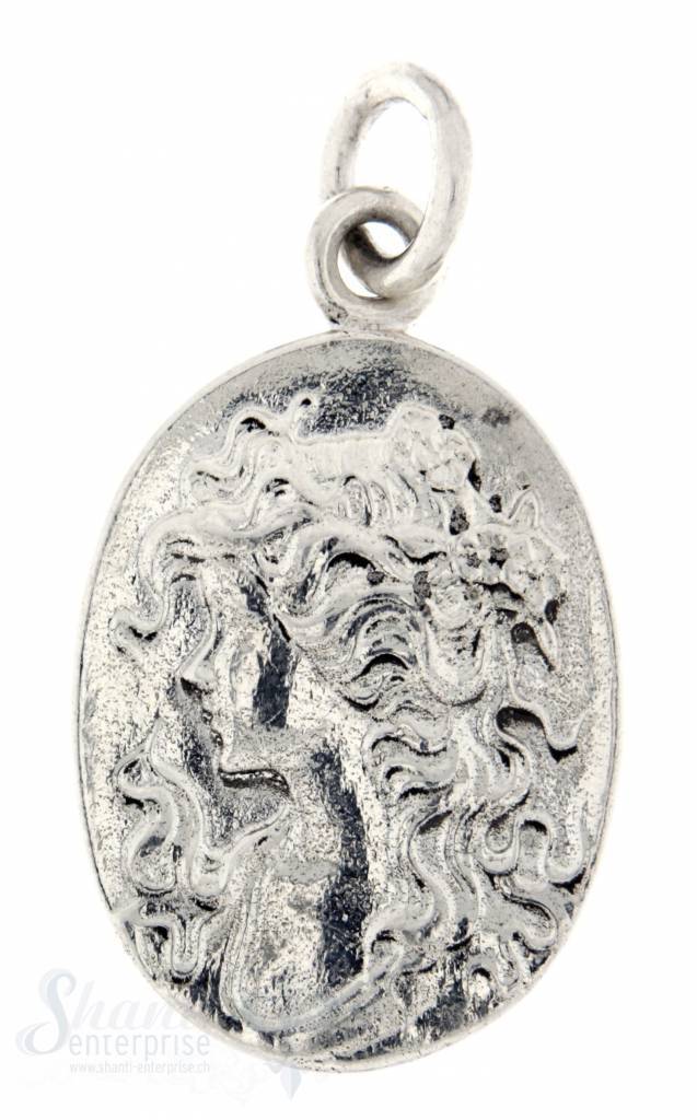 Si-Anhänger:Amulett oval mit Kameliendame mit gr. Oese 25x34 mm - Shanti Enterprise AG