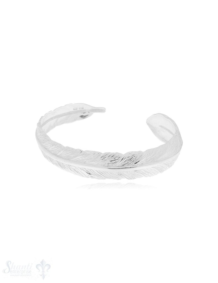 Si-Armspange: mit Federmuster, leicht gebaucht Reif oval B: 14 mm - Shanti Enterprise AG