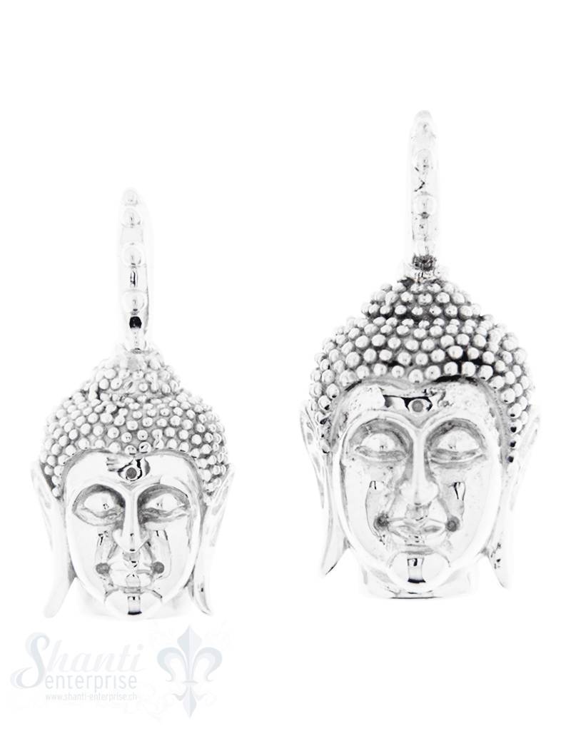 Silber-Anhänger:Buddhakopf mit Oese gekerbt poliert - Shanti Enterprise AG