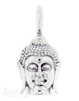 Silber-Anhänger:Buddhakopf mit Oese Haare sandgestrahlt 10x14 mm
