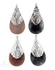 Silber-Anhänger:Tropfen flach, Blätter- kappe, 60x30 mm - Shanti Enterprise AG