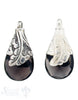 Silber-Anhänger:Tropfen klein, Rauchquarz, facet. Blatt diagonal in Spitz, 38x18 mm, - Shanti Enterprise AG