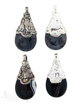 Silber-Anhänger:Tropfen klein,Tierkappe, 38x18 mm