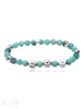 Silber Blumen mit Stein Armband 6 mm Silber facetttiert 18 cm auf Elastik - Shanti Enterprise AG