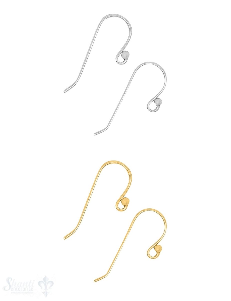 Silber-Brisur: Fischhaken mit 2 mm Kugel Dicke 0.6 mm - Shanti Enterprise AG