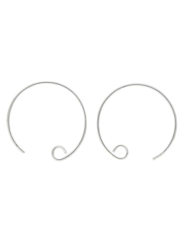 Silber-Brisur Fischhaken mit Öse offen Kreis D 20 mm Pack = 3 Paar - Shanti Enterprise AG