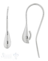 Silber-Brisur Fischhaken mit Öse offen Tropfen 19x 5 mm 1 Pack = 1 Paar