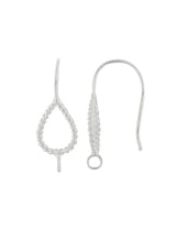 Silber-Brisur Fischhaken mit Öse offen Tropfen ged reht 23x9 mm 1 Pack = 2 Paar