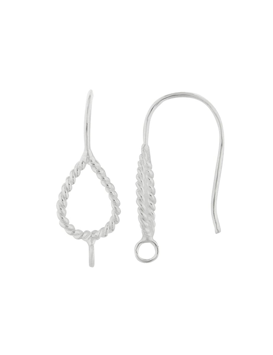Silber-Brisur Fischhaken mit Öse offen Tropfen ged reht 23x9 mm 1 Pack = 2 Paar - Shanti Enterprise AG