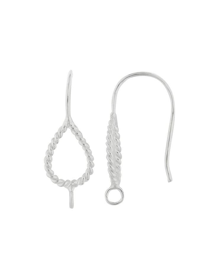 Silber-Brisur Fischhaken mit Öse offen Tropfen ged reht 23x9 mm 1 Pack = 2 Paar - Shanti Enterprise AG