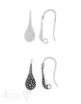 Silber-Brisur Fischhaken mit Öse Tropfen 18x6 mm 1 Pack = 1 Paar