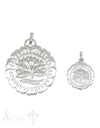 Silberanhänger Amulett mit Lotusblume massiv poliert mit Öse 32 mm - Shanti Enterprise AG