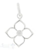 Silberanhänger Blume Rahmen 4 blättrig mit Öse mit Zirkonia in der Mitte 10 mm 2 Stk. / Pack - Shanti Enterprise AG