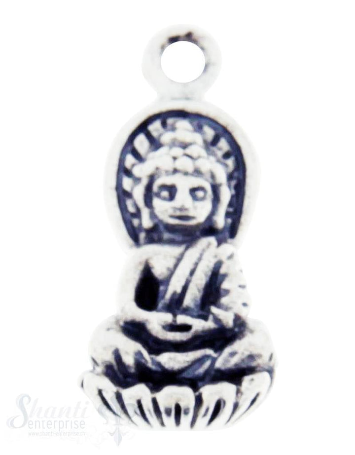 Silberanhänger: Buddha geschwärzt 17x8 mm Dicke: 2.5mm - Shanti Enterprise AG
