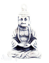 Silberanhänger: Buddha geschwärzt 22x14 mm Dicke: 3mm