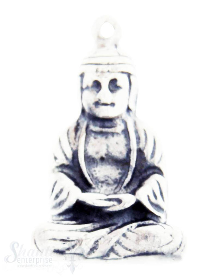 Silberanhänger: Buddha geschwärzt 22x14 mm Dicke: 3mm - Shanti Enterprise AG