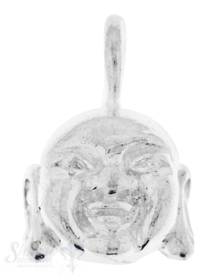 Silberanhänger: Buddhakopf poliert 14x9 mm Dicke: 6mm - Shanti Enterprise AG