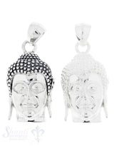 Silberanhänger: Buddhakopf poliert/geschwärzt 35x20 mm Dicke: 13mm