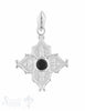 Silberanhänger hell mit Spinell schwarz und Lilie n 22x22 mm - Shanti Enterprise AG