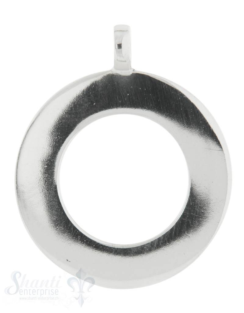 Silberanhänger Kreis Rahmen 5 mm mit fixer Öse 25 mm poliert - Shanti Enterprise AG
