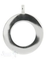 Silberanhänger Kreis Rahmen 5 mm mit fixer Öse 25 mm poliert