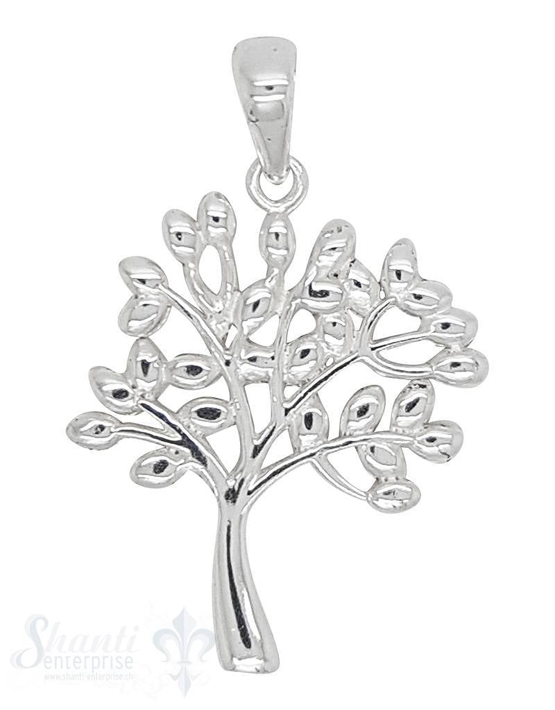 Silberanhänger Lebensbaum poliert mit Öse 26x20 mm - Shanti Enterprise AG