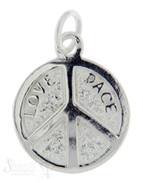 Silberanhänger Peace flach 20 mm mit Öse
