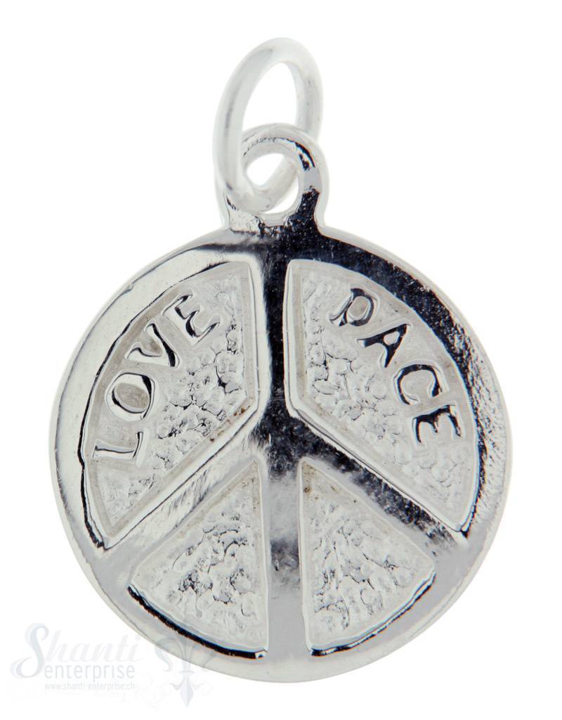 Silberanhänger Peace flach 20 mm mit Öse - Shanti Enterprise AG