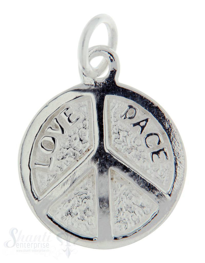 Silberanhänger Peace flach 20 mm mit Öse - Shanti Enterprise AG