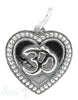 Silberanhänger Symbol om auf Herz geschwärzt 16x15 mm mit Öse lose - Shanti Enterprise AG