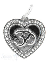 Silberanhänger Symbol om auf Herz geschwärzt 16x15 mm mit Öse lose