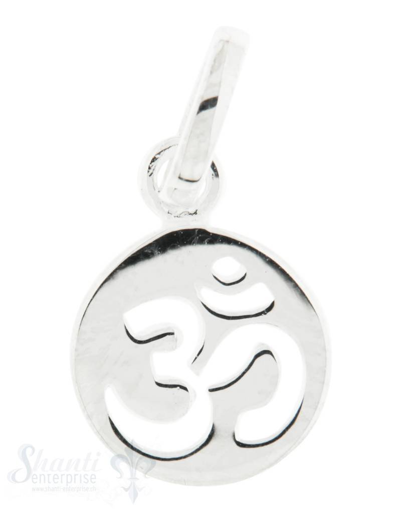Silberanhänger Symbol Om Zeichen durchbrochen mit Öse 10 mm Pack = 2 Stk. - Shanti Enterprise AG