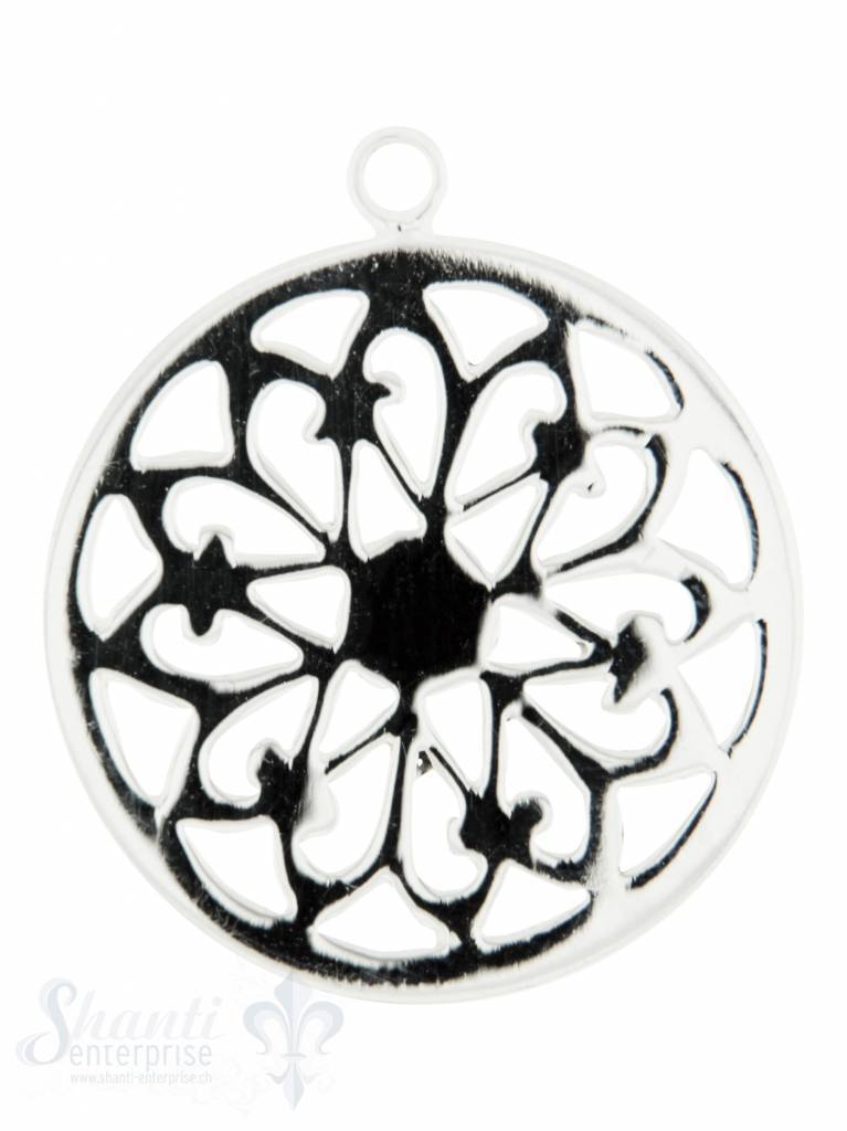 Silberanhängerr: Amulett durchbrochen D: 21mm Dicke: 0.8mm - Shanti Enterprise AG