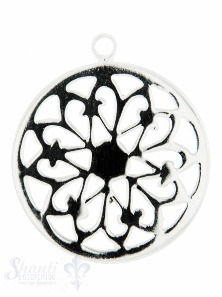 Silberanhängerr: Amulett durchbrochen D: 21mm Dicke: 0.8mm - Shanti Enterprise AG