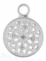 Silberanhängerr: Amulett durchbrochen D: 9mm Dicke: 2.4mm mit Öse 1 Pack = 3 Stk.