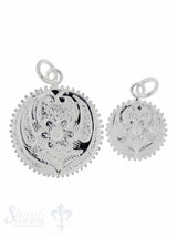 Silberanhängerr: Amulett mit Blumenmuster
