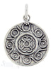 Silberanhängerr: Amulett mit Blumenmuster l D: 18mm Dicke: 2mm - Shanti Enterprise AG