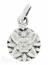 Silberanhängerr: Amulett mit Blumenmuster leicht D: 12mm Dicke: 3mm - Shanti Enterprise AG
