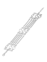 Silberarmkette 5-reihig Kugeli mit Oval Karabiner, Länge 17/19 cm verstellbar