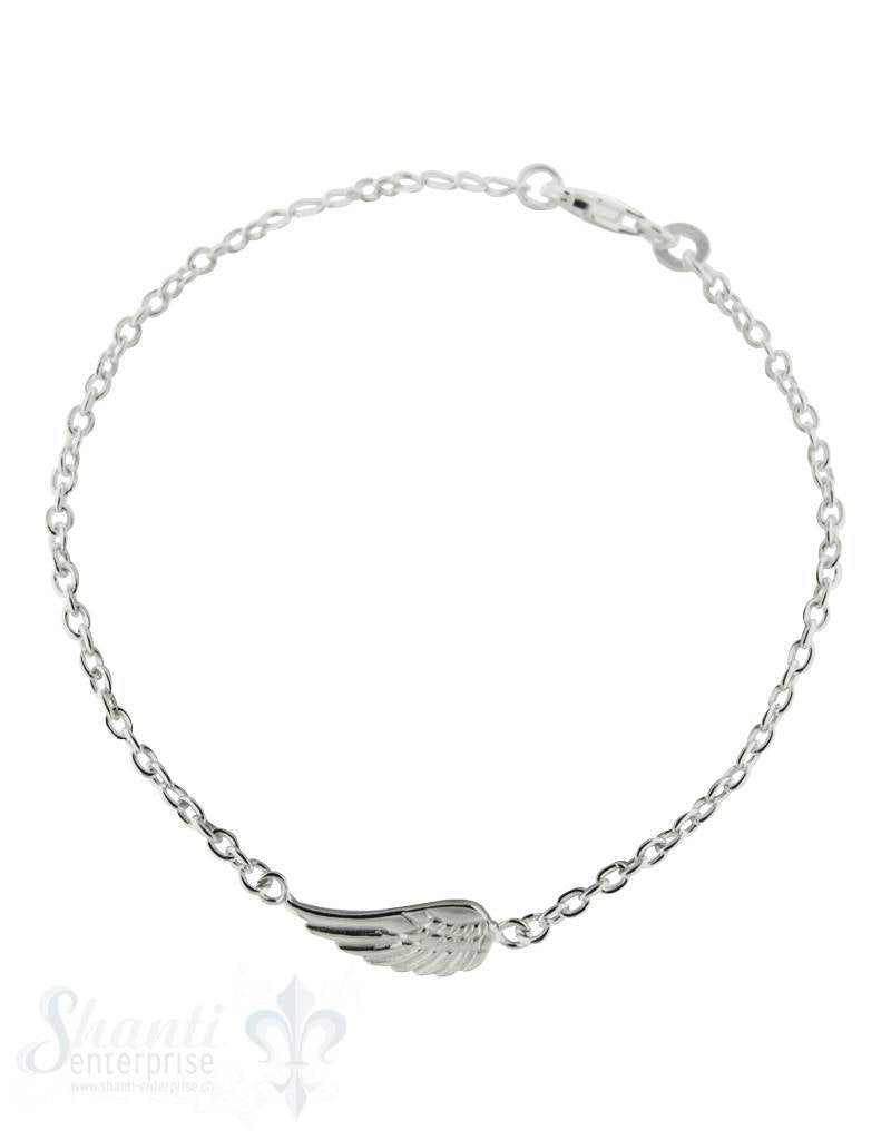 Silberarmkette Anker mit Flügel mittel Grössenverstellbar 16,5-19 cm - Shanti Enterprise AG